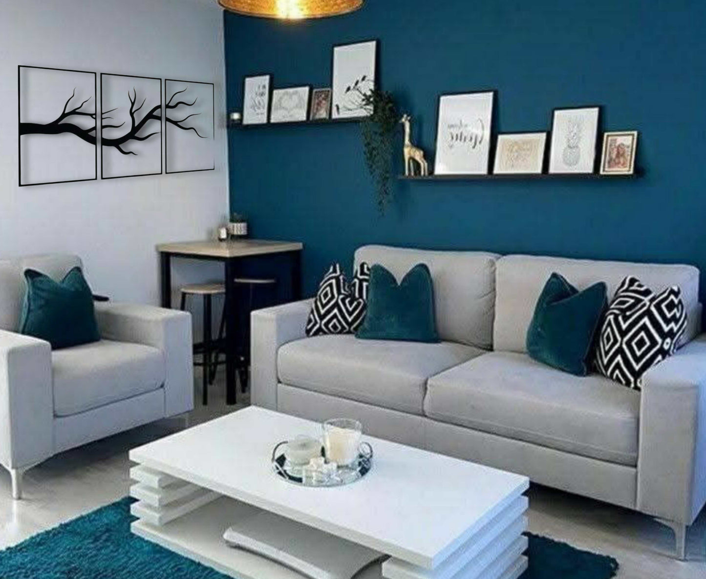 Minimalist Tree Branch Wall Art – 3 Panel Modern Design