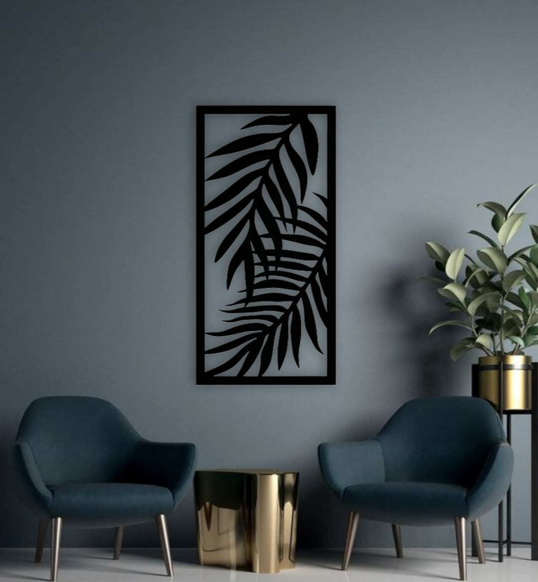 Modern black 3-piece wooden wall art with floral carved design for home décor