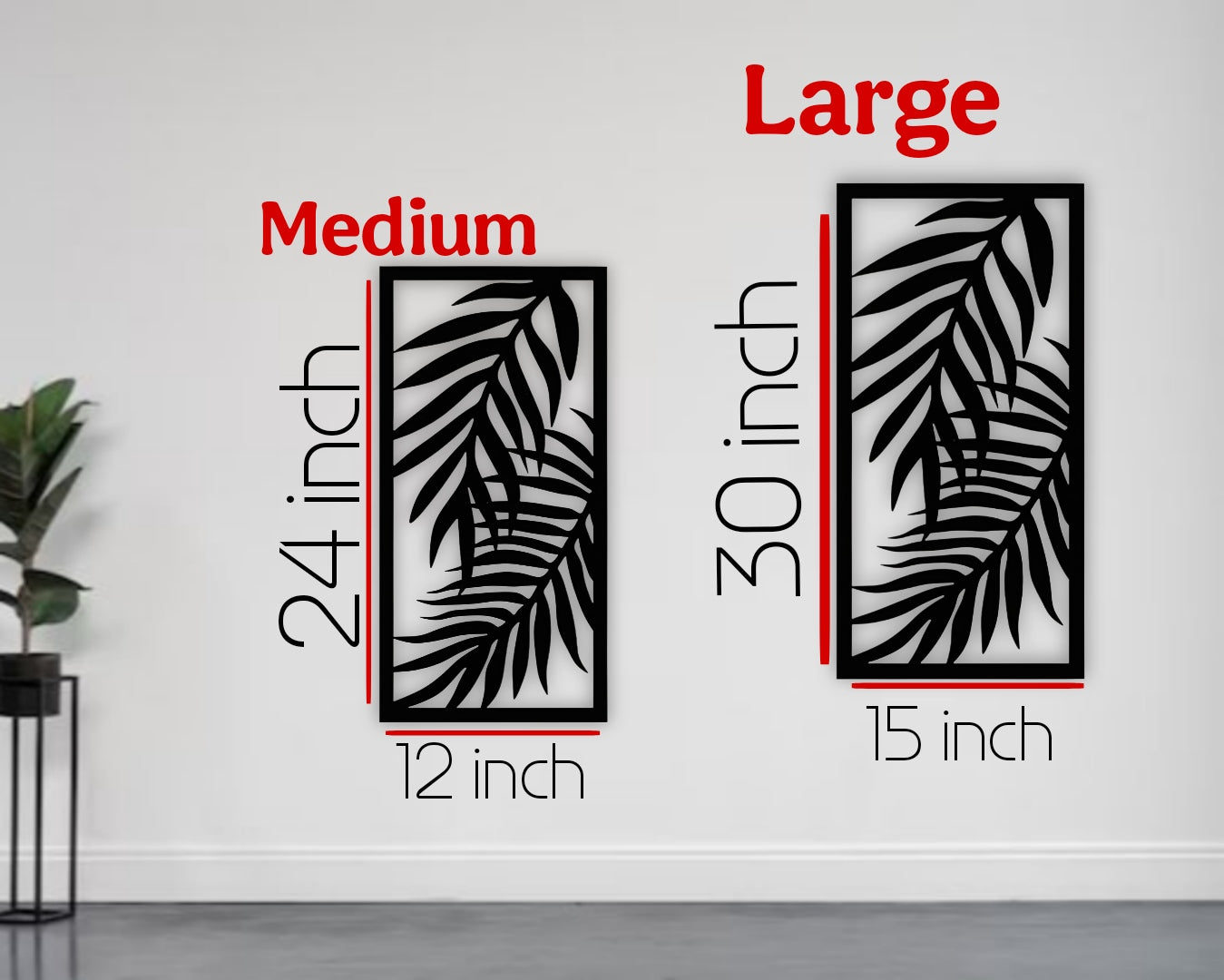 Modern black 3-piece wooden wall art with floral carved design for home décor